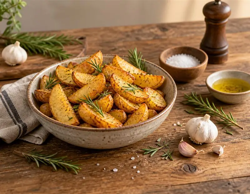Golden roast potatoes with rosemary